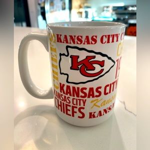 NFL Kansas City Chiefs Logo 1960 Football White, Red, & Gold Coffee Mug Cup